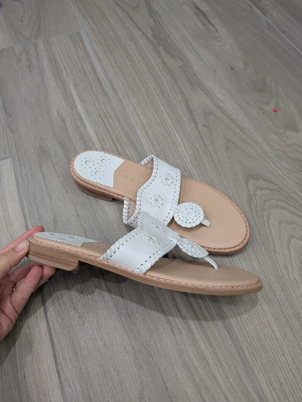Jack Rodgers White Flip Flop Sandals Size 9